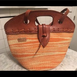 Sisal and Leather Bermuda Style Bag